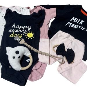 Bundle Baby Girl Outfits Size 0-3 months Gerber Cat&Jack Modern Moments 8 pieces